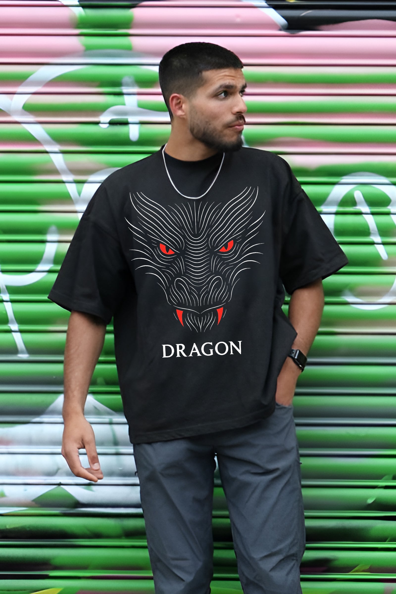 Crimson Gaze Oversized T-shirt