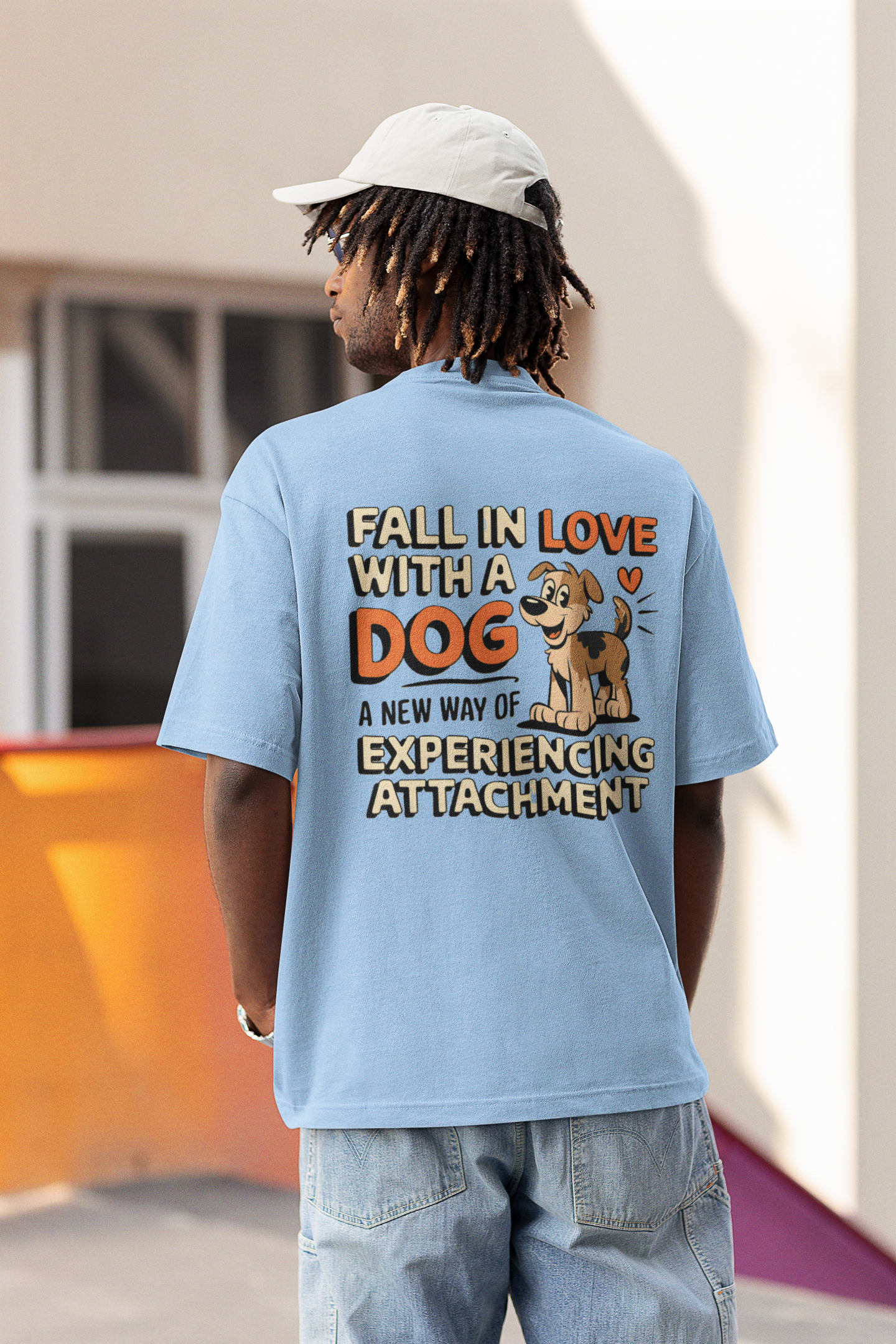 Fall in love with a dog unisex Oversized T-shirt