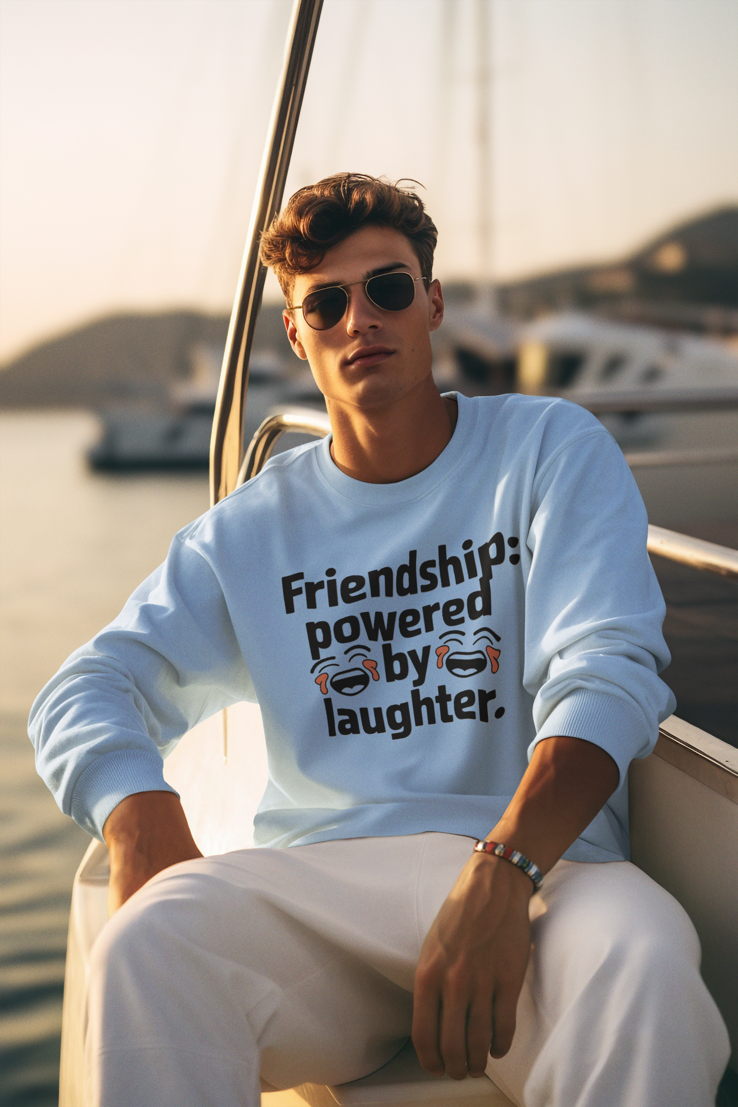 Powered by laughter unisex sweatshirt