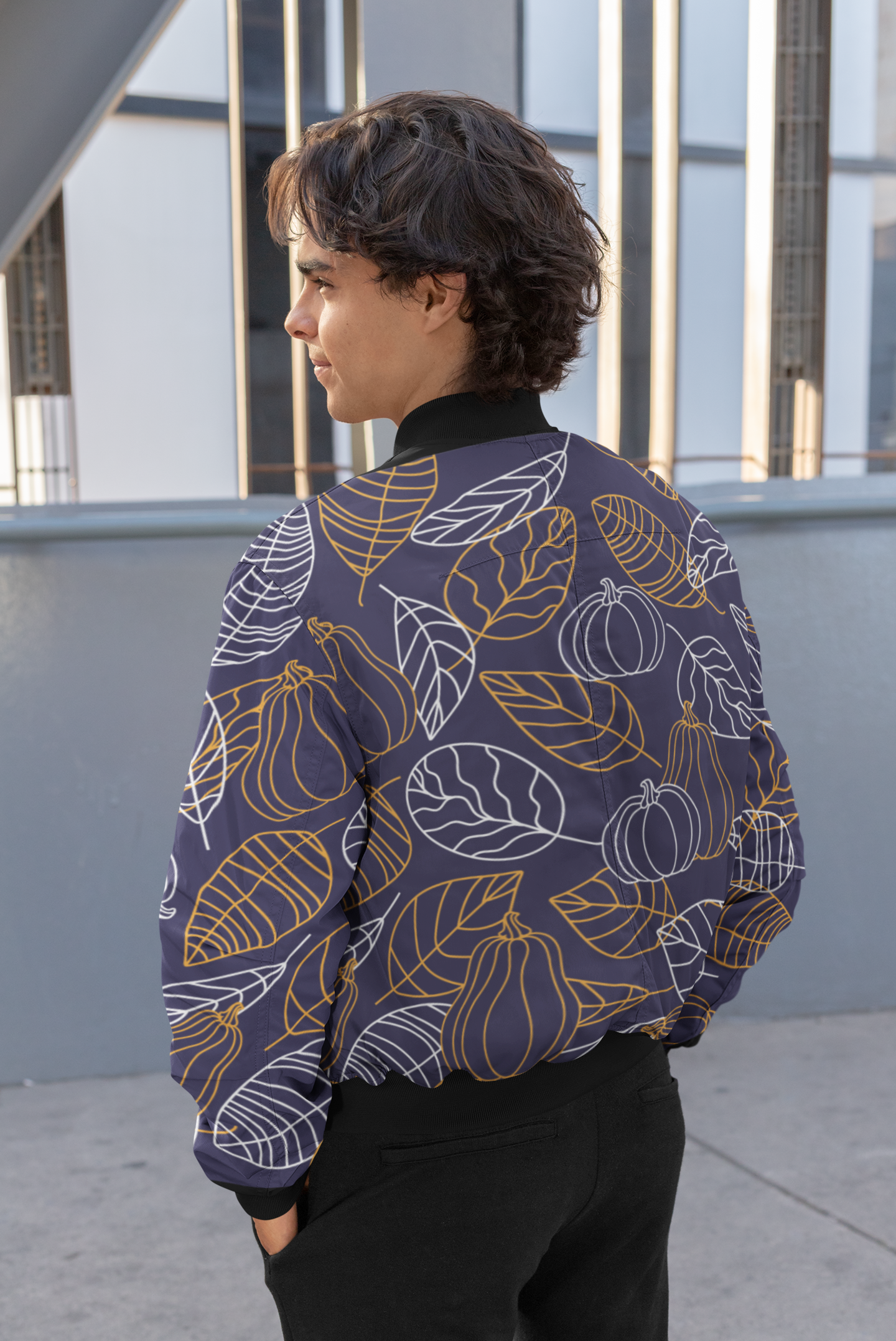 Autumn Harvest Outline Unisex Bomber Jacket