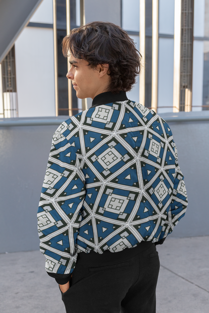 Square-Triangle Harmony Unisex Bomber Jacket