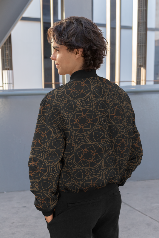 Golden Star Tessellation Unisex Bomber Jacket