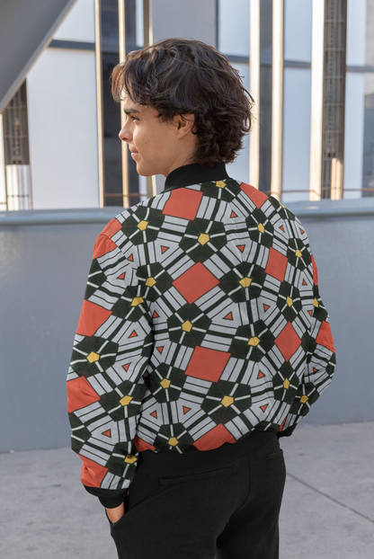 Colorful Gridlock Unisex Bomber Jacket