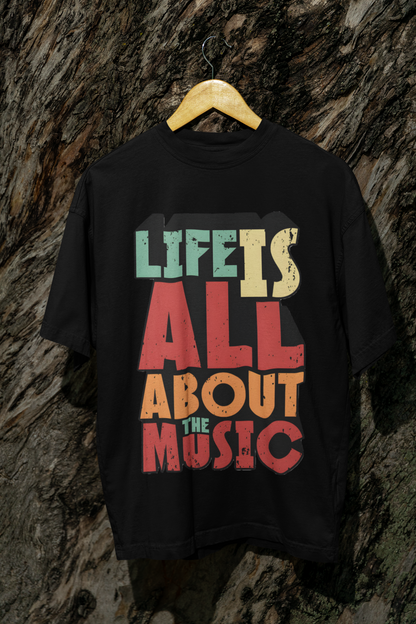 Life is about music Unisex Oversized T-shirt