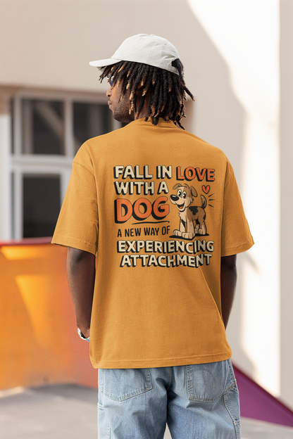 Fall in love with a dog unisex Oversized T-shirt