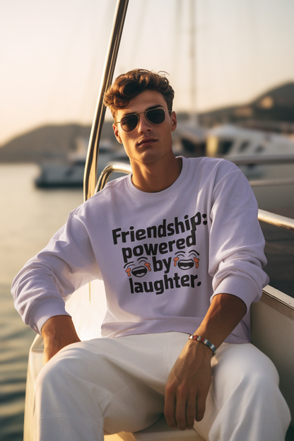 Powered by laughter unisex sweatshirt