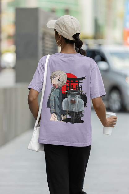 Modern Anime Meets Traditional Japan unisex Oversized T-shirt