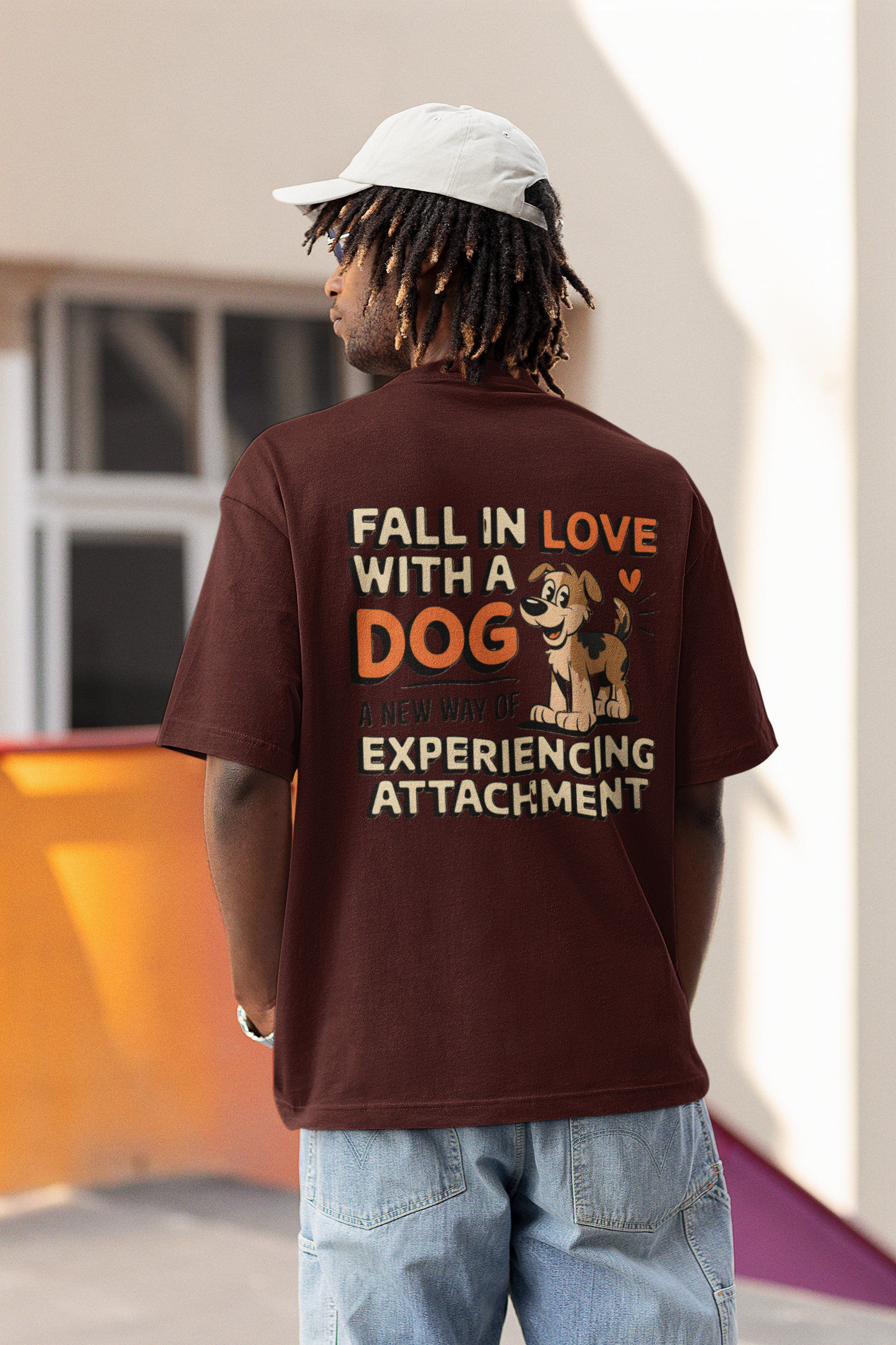 Fall in love with a dog unisex Oversized T-shirt