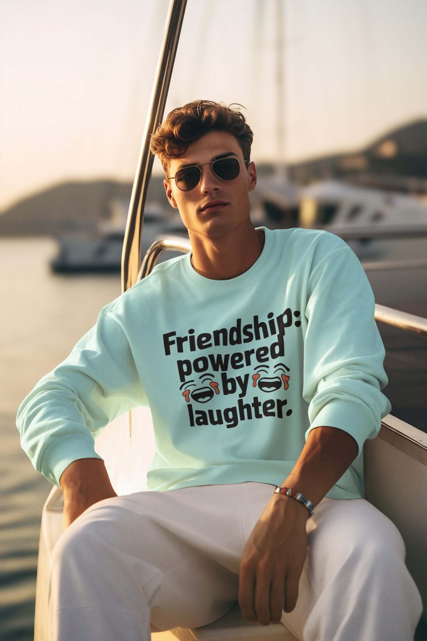 Powered by laughter unisex sweatshirt