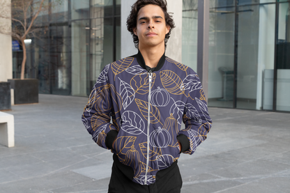 Autumn Harvest Outline Unisex Bomber Jacket