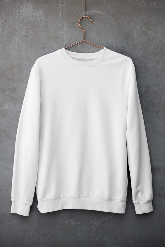 Plain White Unisex Sweatshirt