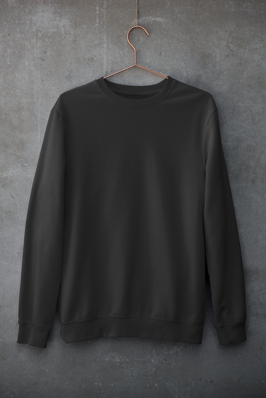 Plain Black Unisex Sweatshirt