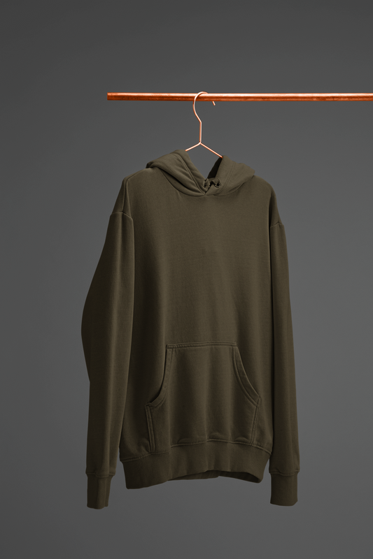 Plain Olive Green Unisex Hoodie