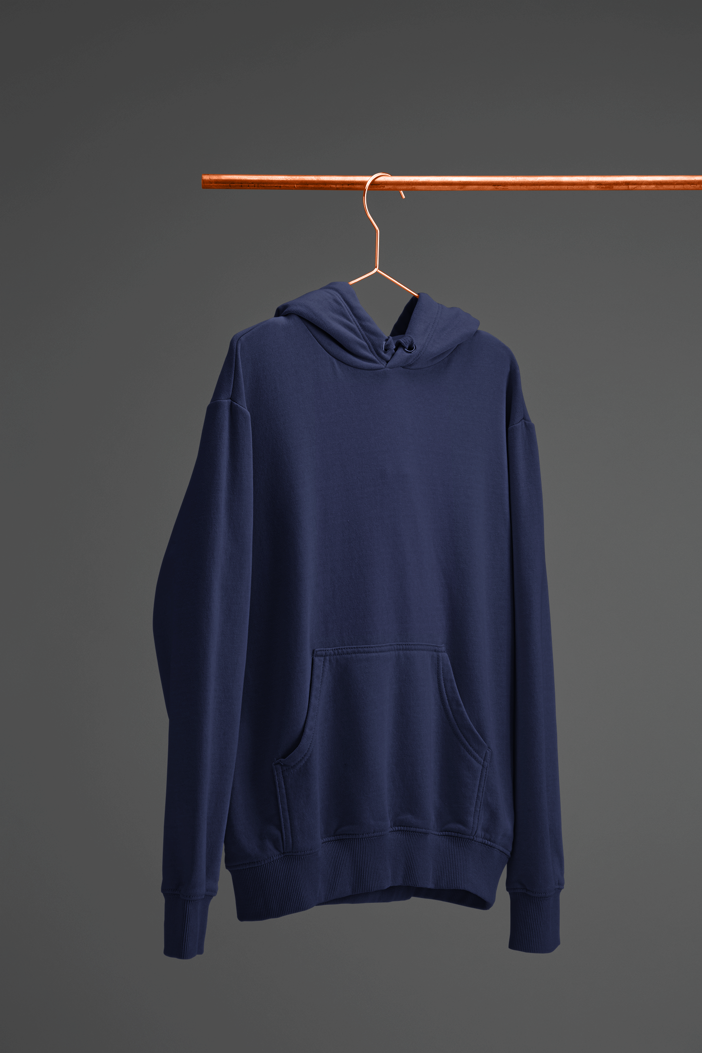 Plain Navy Blue Unisex Hoodie