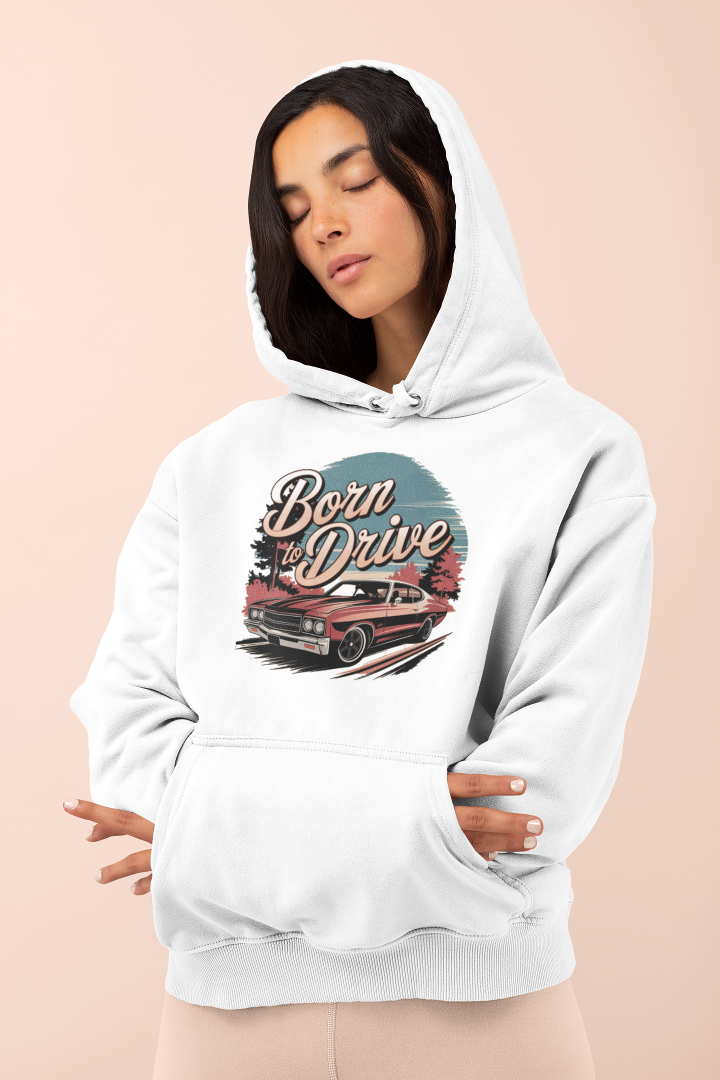 Born to drive unisex oversized hoodie