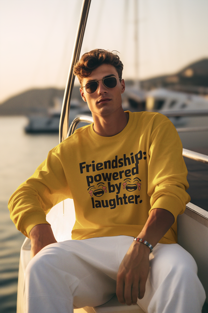 Powered by laughter unisex sweatshirt