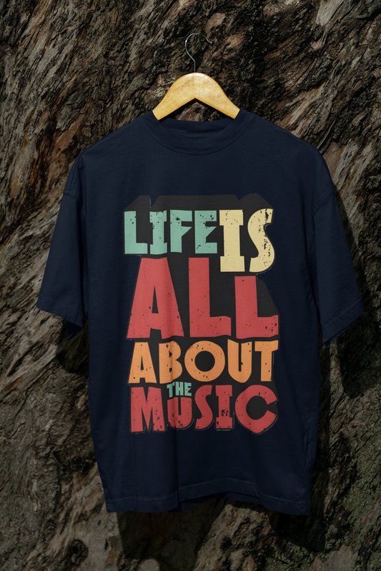 Life is about music Unisex Oversized T-shirt