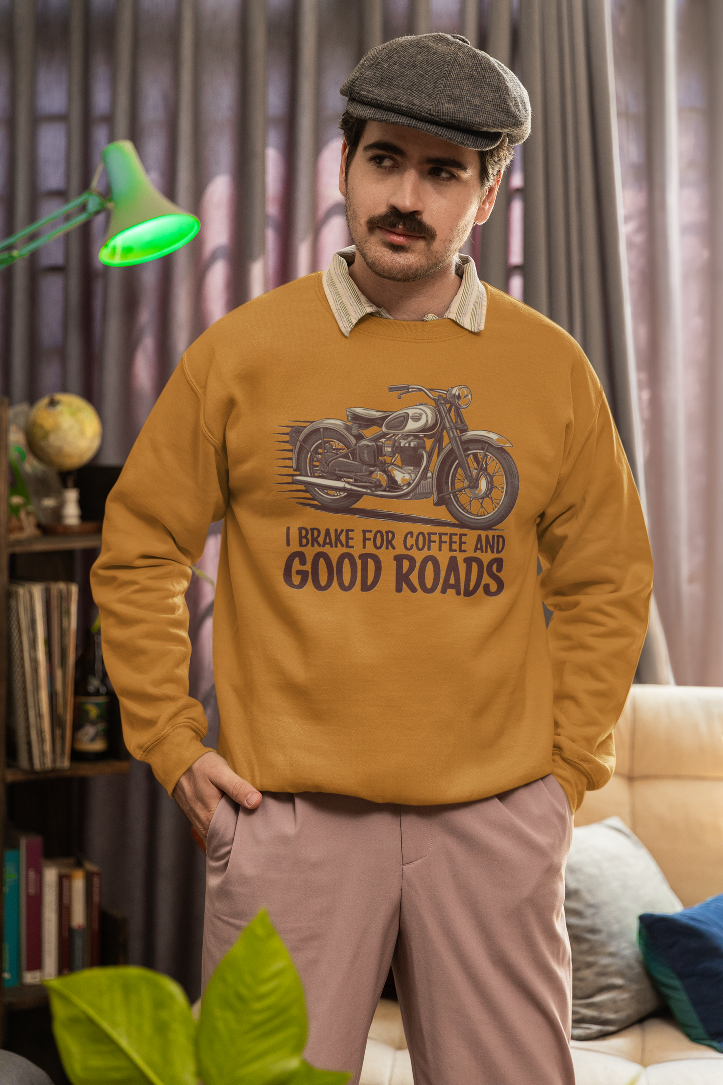 I brake for coffee and good roads unisex sweatshirt